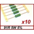 91R 5W 5% Rezystor PHILIPS  AC05 _ [10szt] 